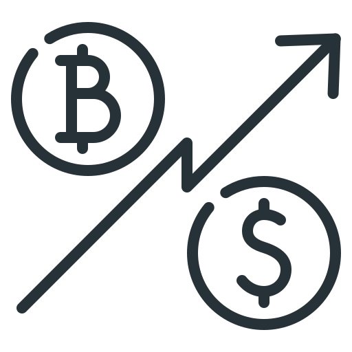 Bitcoin, chart, cryptocurrency, dollar, rate, ratio, ratio rate icon